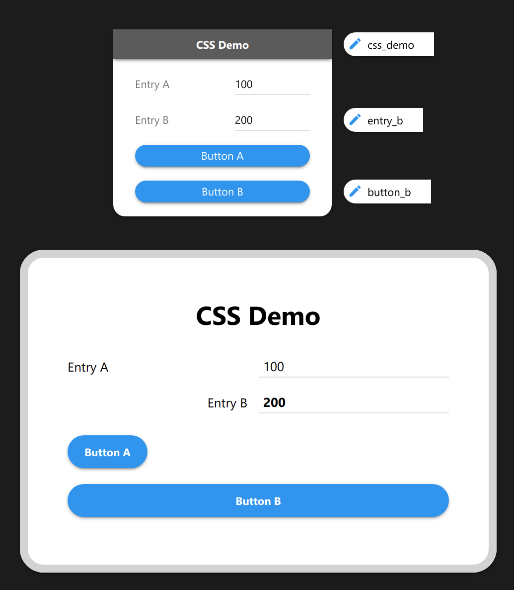 Editing CSS styles in UI Rig.